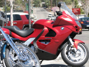 Motorcycles incl red BMW