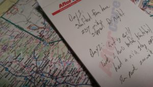 Notes on planned trip using map
